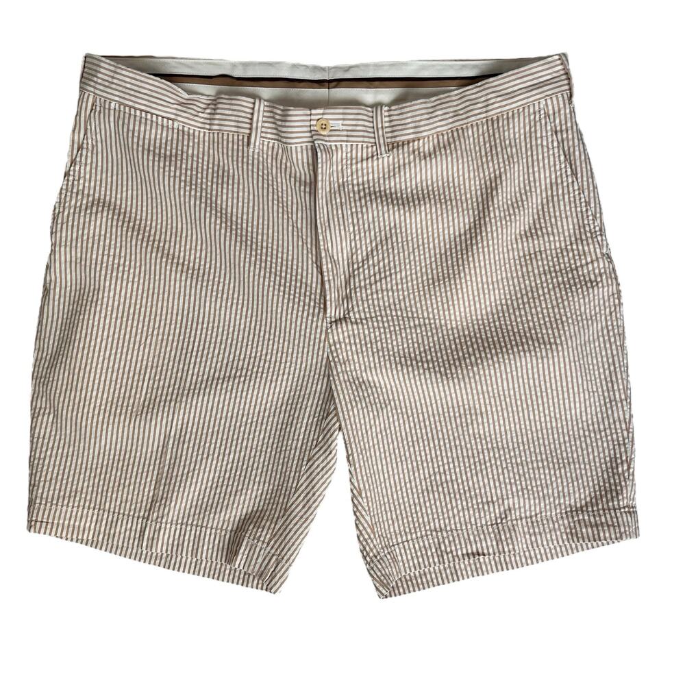 Polo Ralph Lauren Mens Seersucker Tyler Shorts Sz‎ 40 Tan Stripe Classic Resort